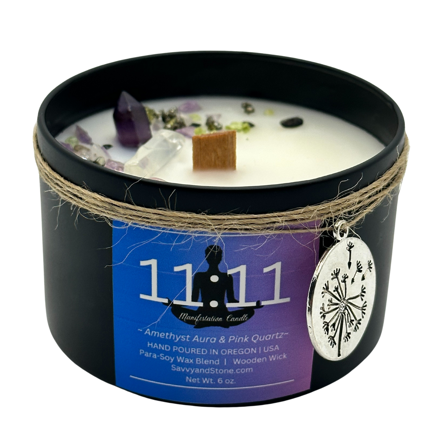 11:11 Make a Wish | Manifestation | 6oz Soy Candle with Wooden Wick (Free Shipping over $35)