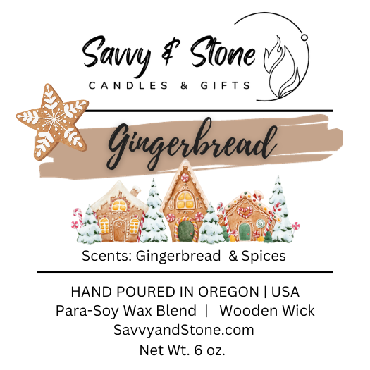 Gingerbread | 6oz Soy Wooden Wick Candle in premium Tin (Free Shipping over $35)