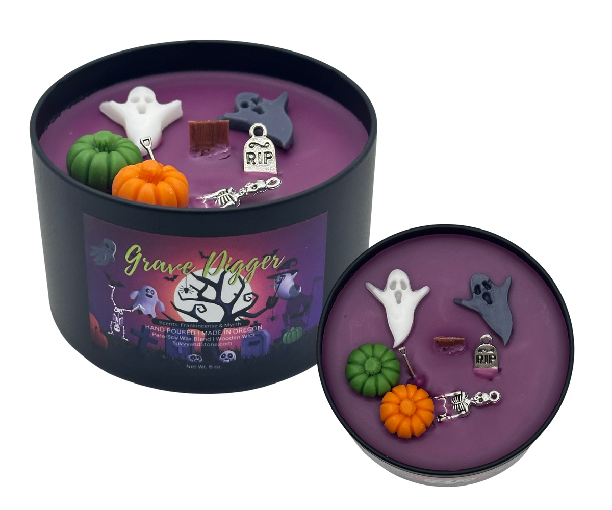 Grave Digger Halloween Candle