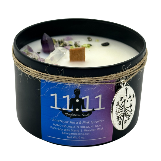11:11 Make a Wish | Manifestation | 6oz Soy Candle with Wooden Wick (Free Shipping over $35)
