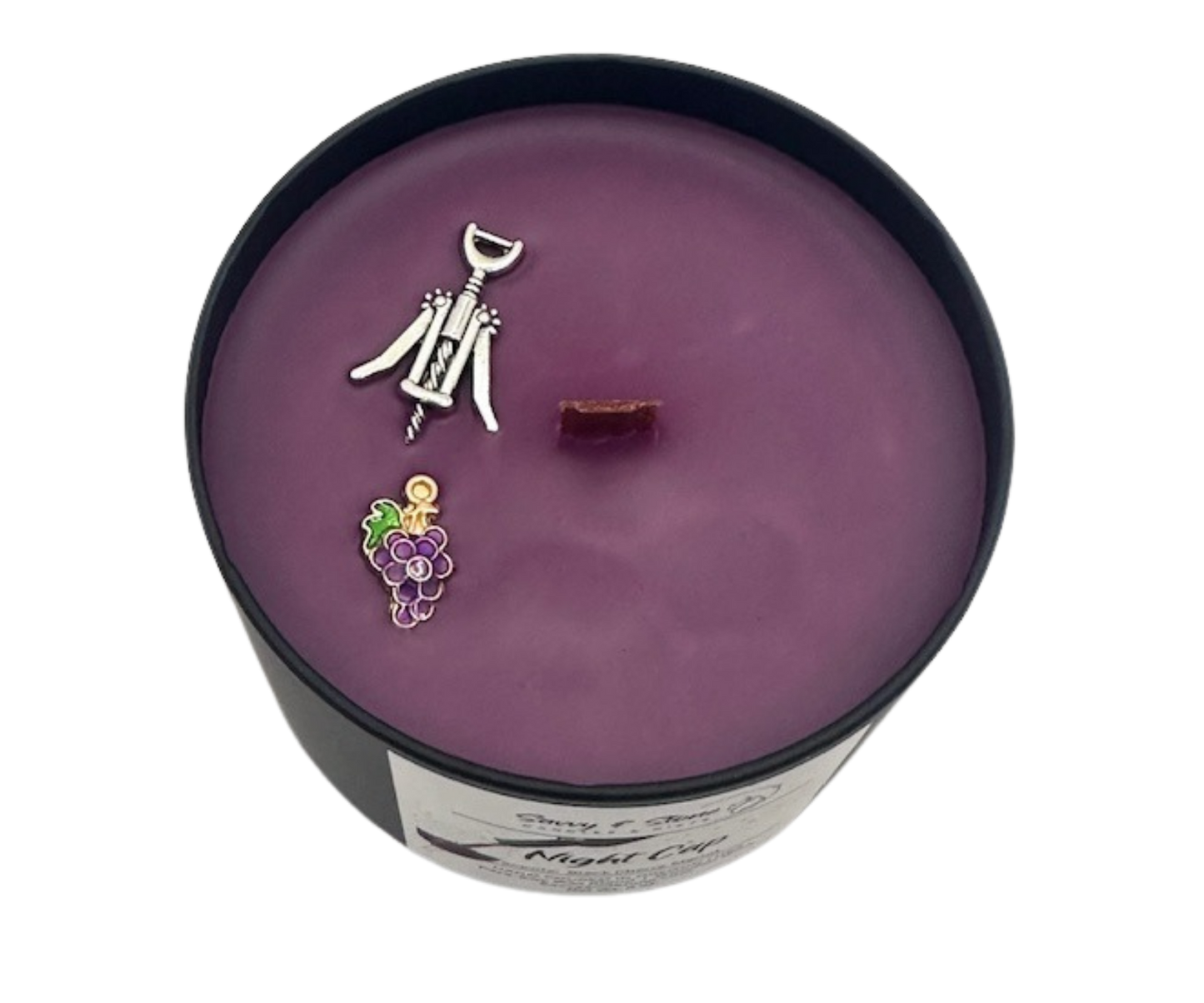 Black Cherry Merlot Candle: Hand-Poured Soy Wax with Wooden Wick (6oz)