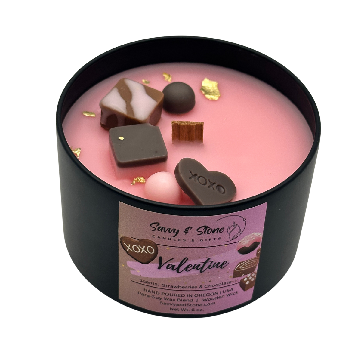 Valentine's Day | Limited Edition | 6oz Soy Candle with Wooden Wick (Free Shipping over $35)