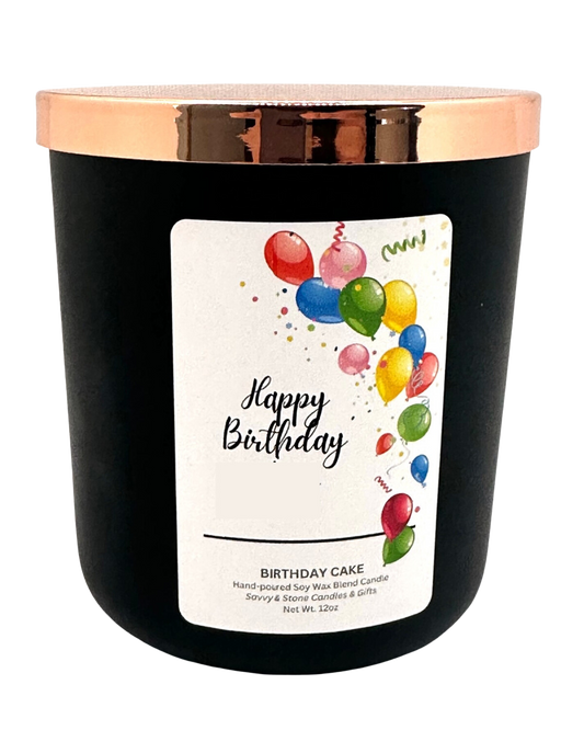 Happy Birthday |12oz Luxury Aura Wooden Wick Candle